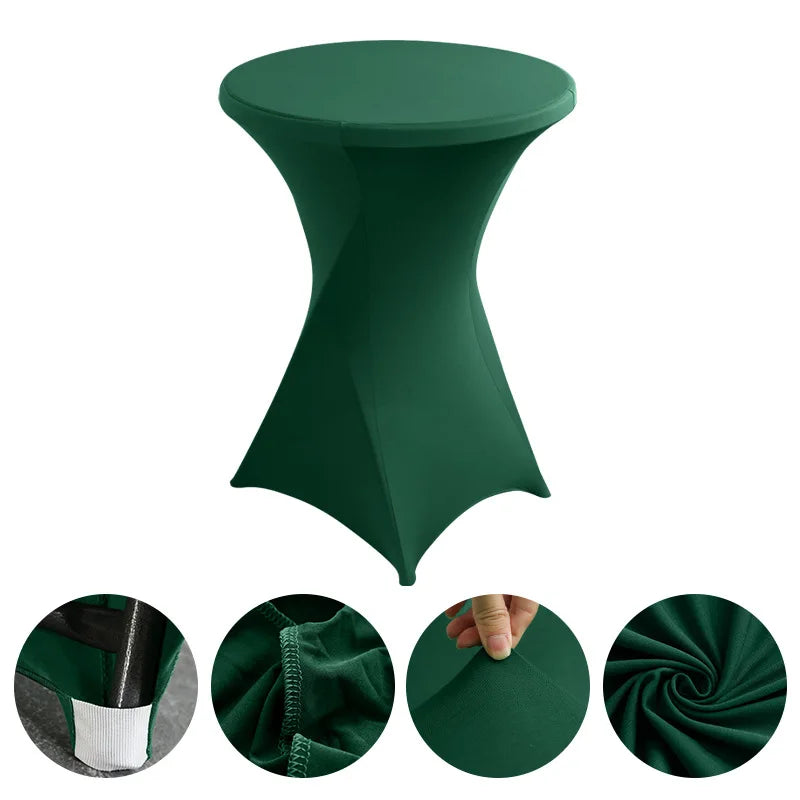 Mantel elástico para decoración de bodas, funda para mesa de cóctel, licra elástica, mesa alta, hotel, fiesta de cumpleaños, varios colores