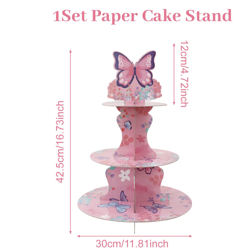Présentoir Cupcake Papillon Violet