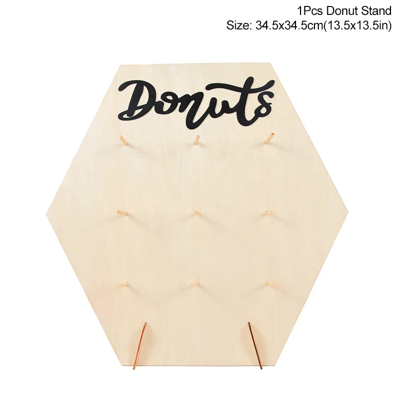 Panneau Mural Présentoir Donuts Bois