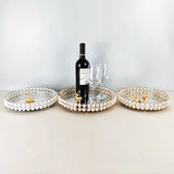 Plateau Verre Perles Mariage Gâteau