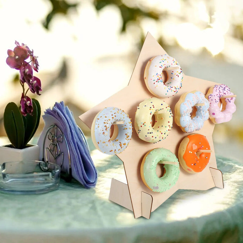 Présentoir Donuts Bois Rustique