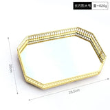 Plateau Miroir Doré Fer Forgé