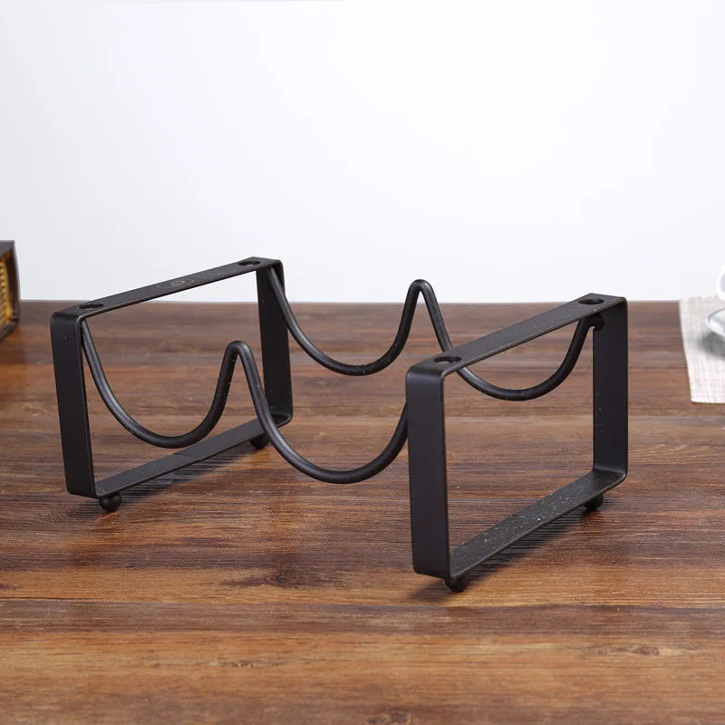 1UD Soporte creativo vintage de alambre para vino, estante de exhibición de vino, soporte de almacenamiento para botellas, accesorio para el hogar, capacidad para 2-5 botellas, estante para vino