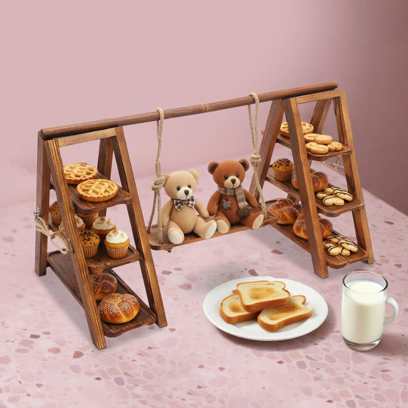 Présentoir Gâteaux Bois 3 Étages Mariage