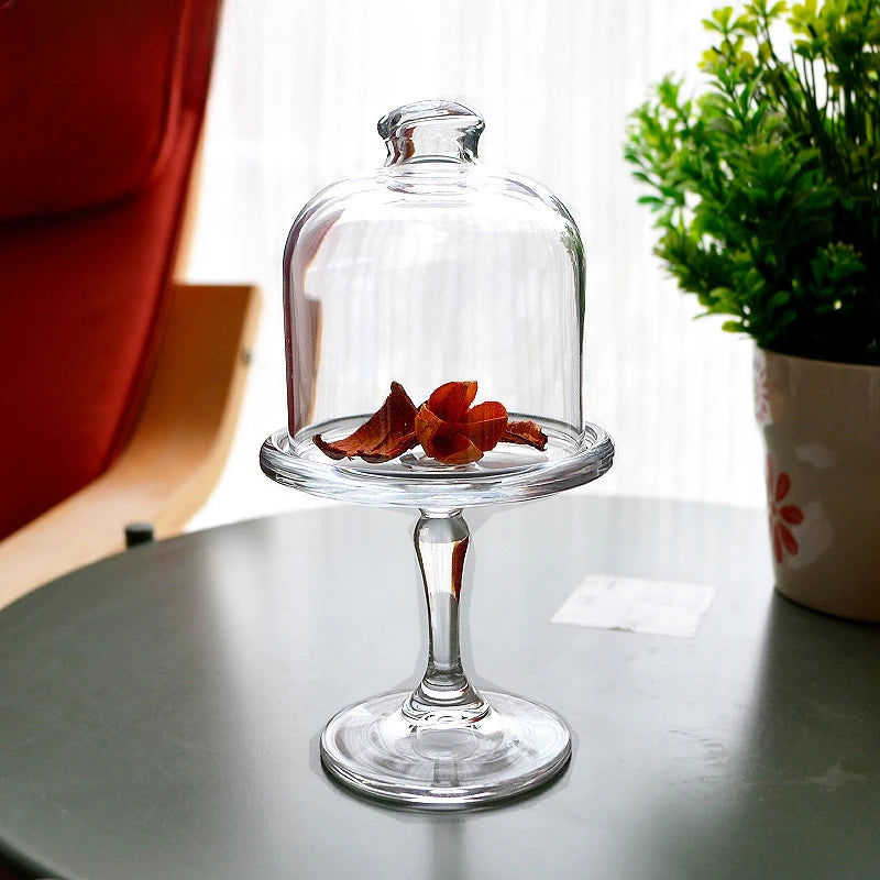 Cloche à Gâteau Verre Transparent Pied Haut