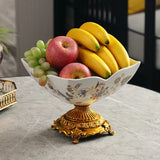 Coupe Fruits Céramique Chinoise Pied Haut