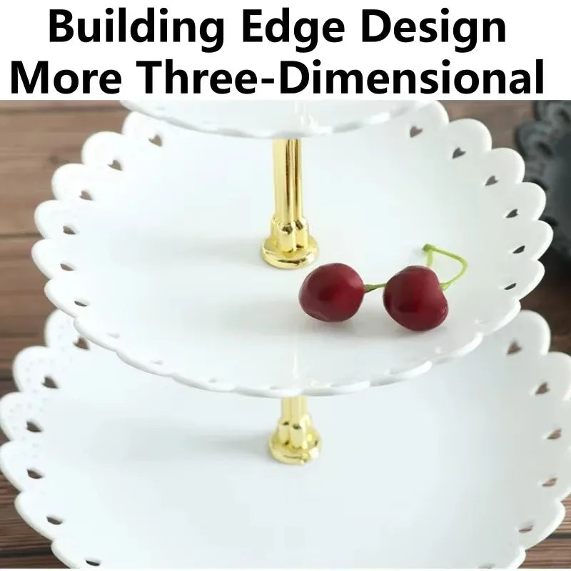 Plateau Gâteau 3 Étages Pétale
