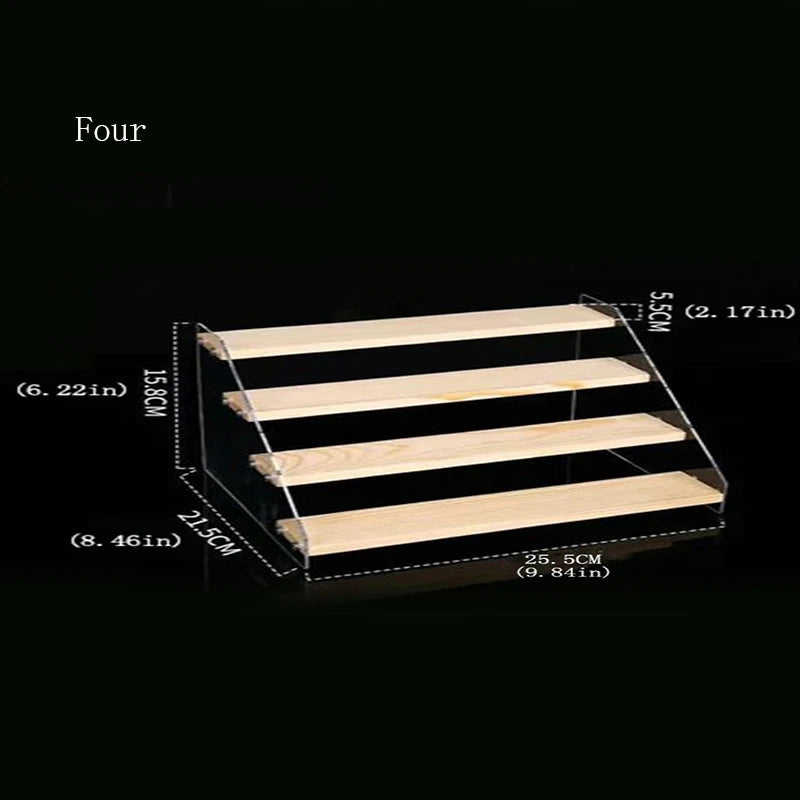 Présentoir Étagé Bois Acrylique Buffet Multi-Niveaux