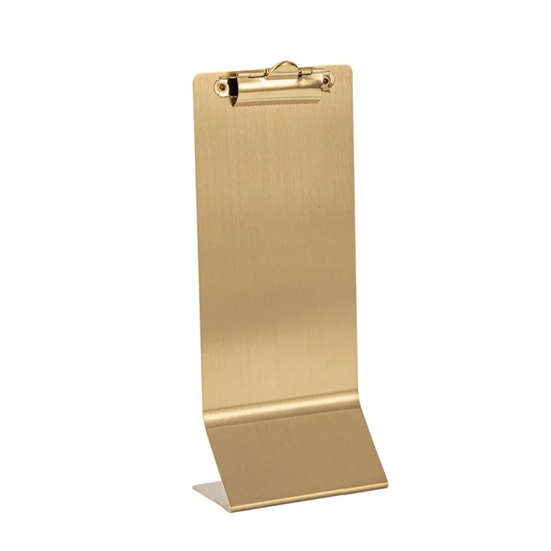 Soporte de clip para menú de acero inoxidable multifuncional, vertical, portátil, porta recibos, soporte para menú de mesa, para uso en escritorio