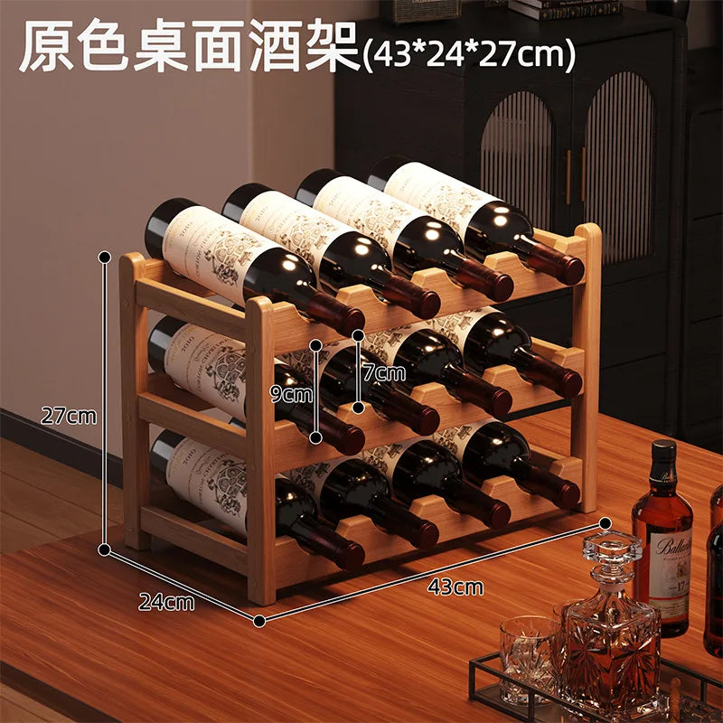 Botellero de vino de lujo para mesa, soporte para botellas de vino, organizador de almacenamiento para el hogar, cocina, barra, encimera, expositor de vino