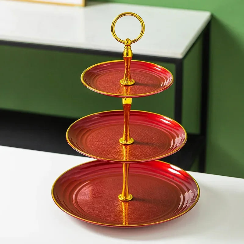 Soporte de estilo europeo para exhibición de pasteles, frutero, bandeja de 3 niveles para cupcakes, decoración para mesa de postres en cumpleaños y bodas