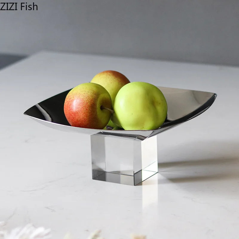 Coupe Fruits Métal Base Cristal