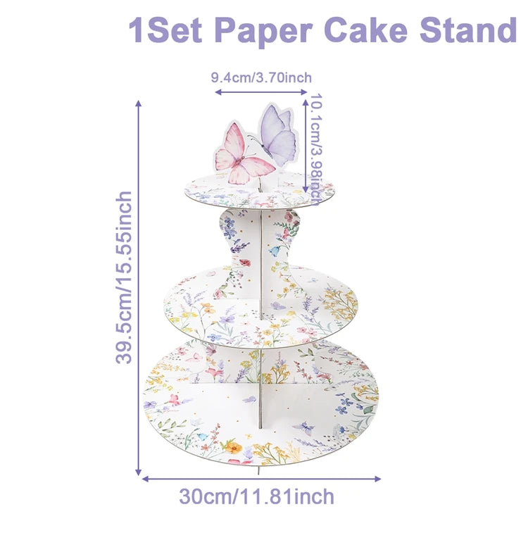 Présentoir Cupcake Papillon Violet