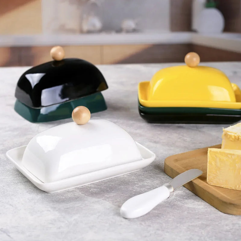 Beurrier Céramique avec Couvercle et Couteau Inox