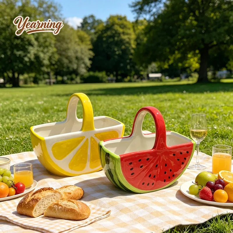 Panier de Présentation Céramique Fruits Buffet