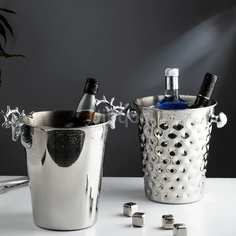 Seau à Glace Inox Martelé Champagne