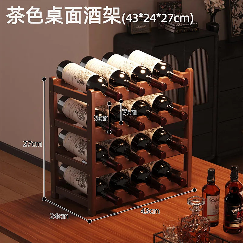 Botellero de vino de lujo para mesa, soporte para botellas de vino, organizador de almacenamiento para el hogar, cocina, barra, encimera, expositor de vino