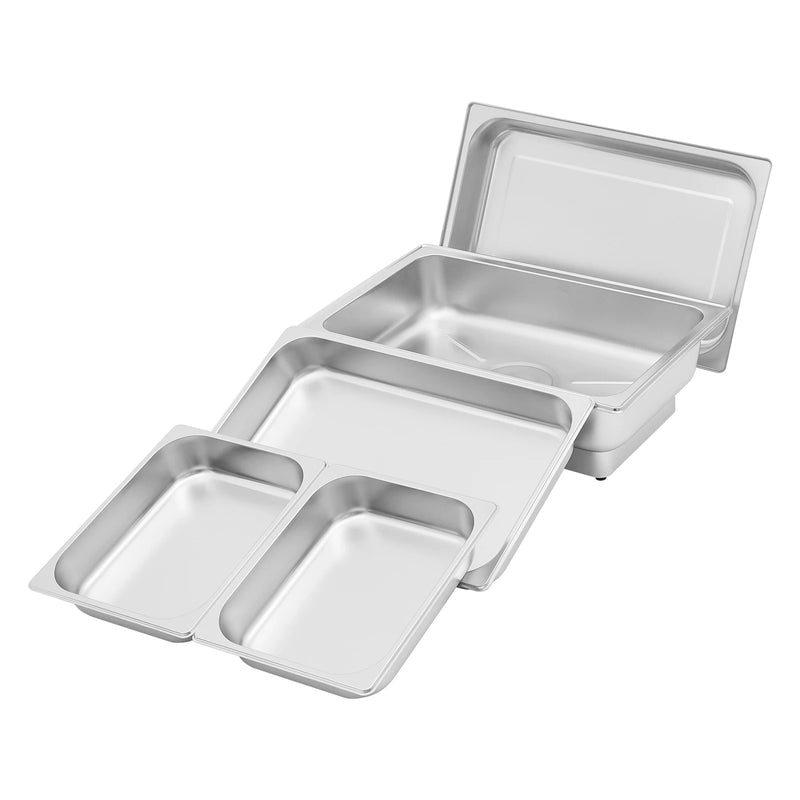 Chauffe-Plat Électrique Inox 3 Bacs Thermostat Buffet