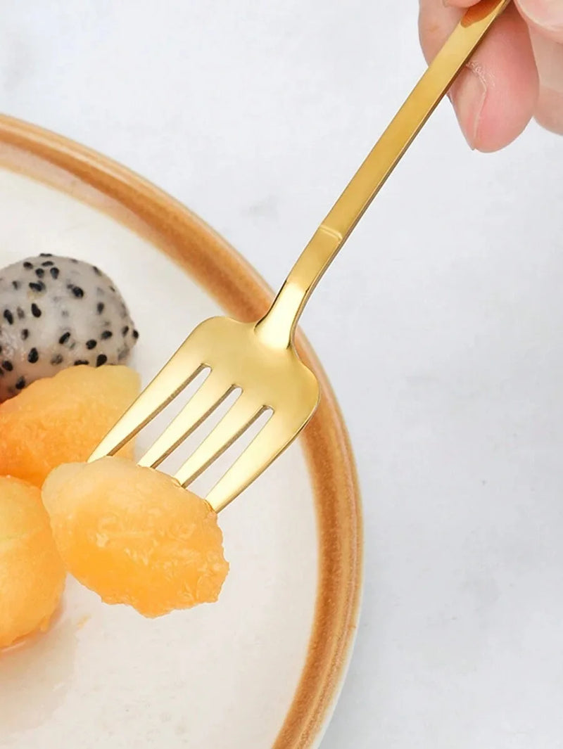 Juego de 4/8/12 tenedores de postre y fruta de acero inoxidable, tenedor pequeño con forma de pala, adecuado para la hora del té, bodas y fiestas