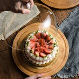 Présentoir à Gâteaux Bois Cloche Verre
