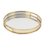 Plateau Rond Doré Miroir Buffet