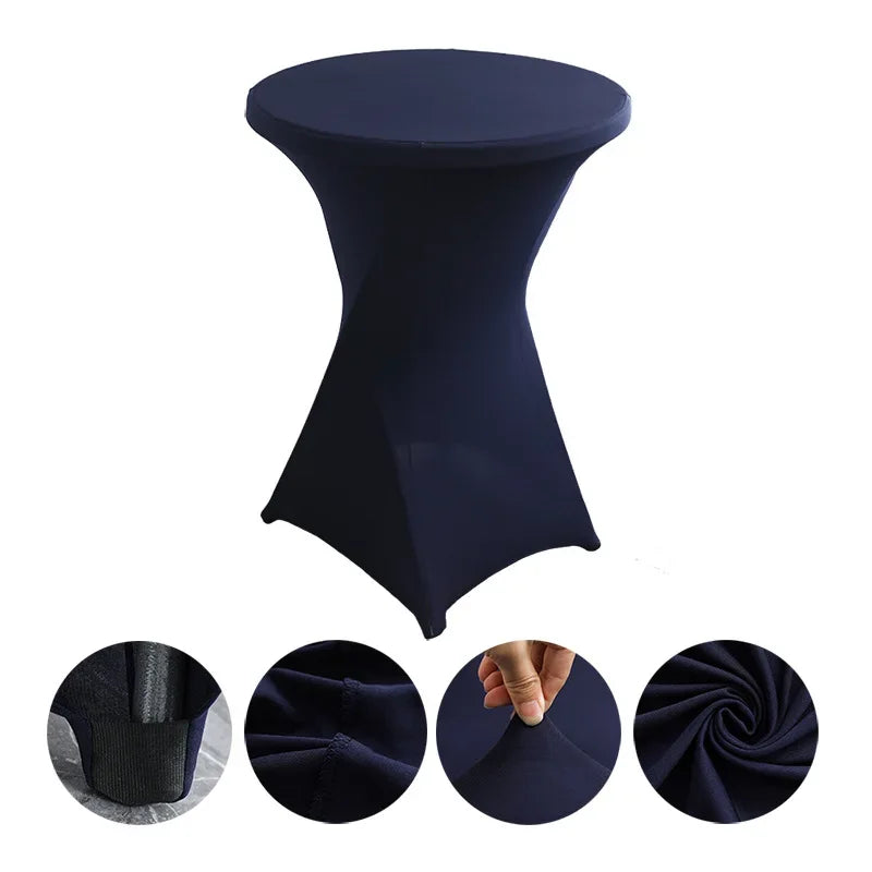 Mantel elástico para decoración de bodas, funda para mesa de cóctel, licra elástica, mesa alta, hotel, fiesta de cumpleaños, varios colores