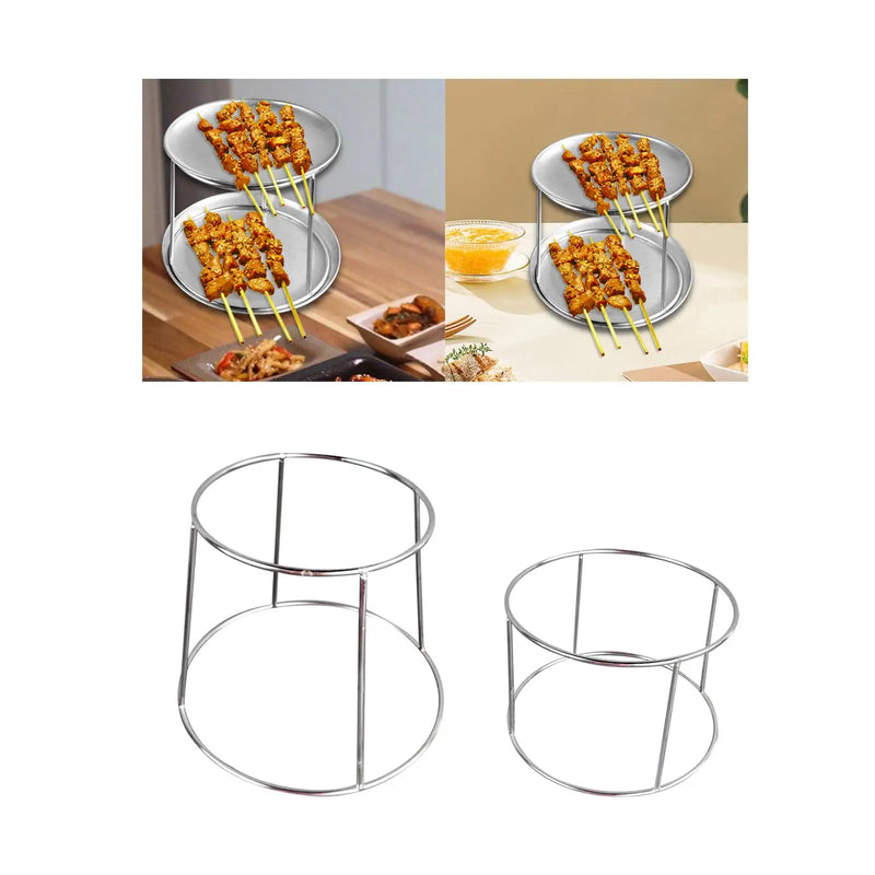 Bandeja elevadora para servir alimentos, soporte ligero, estante de 2 niveles multiusos para mariscos, snacks, pizza, postres, cupcakes y cafetería