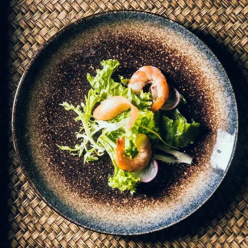 Plato de cena de cerámica japonesa, bandejas para bistec de estilo occidental, vajilla para desayuno y cena