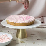 Présentoir Gâteaux Marbre Rond Élégant