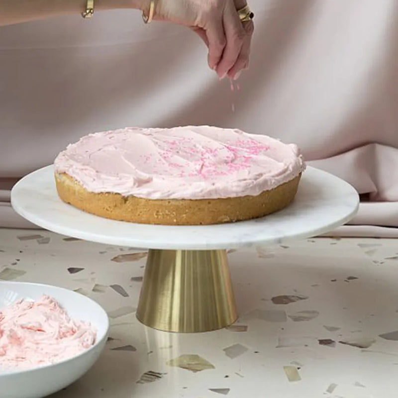 Présentoir Gâteaux Marbre Rond Élégant