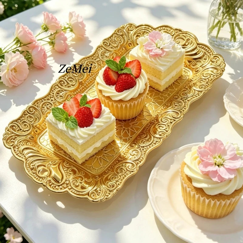 Plateau Baroque Doré Pâtisserie