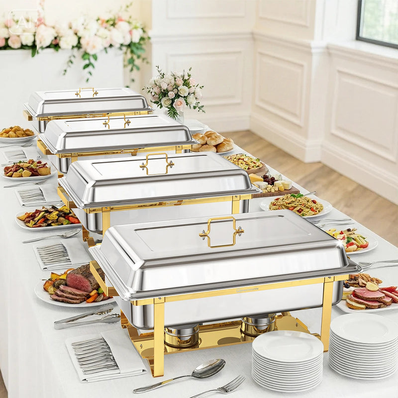 Chauffe-Plat Carré Inox 10L Buffet Mariage 4 Pièces – scénographie buffet et art culinaire