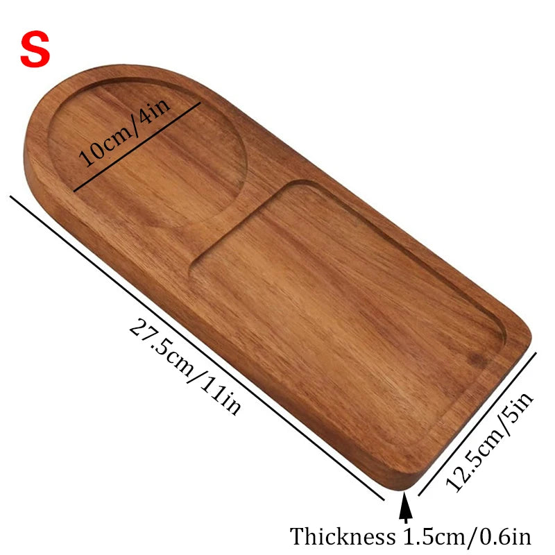 Bandeja de madera para café, bandeja de desayuno para servir comida, hostelería, artículos de café, artículos de té, decoración, accesorios de decoración de mesa