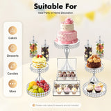 Présentoir Gâteau Argenté 11 Pièces Mariage Étagé – présentation candy bar et sweet table