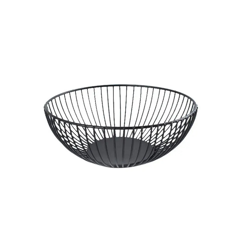 Cesta de almacenamiento negra creativa, cesta europea para frutas, aperitivos y dulces, decoración de escritorio, dormitorio y cocina, cesta de frutas de hierro hueca