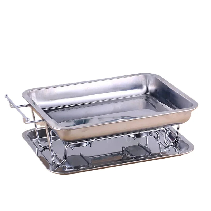 Chauffe-Plat de Table Rectangulaire Inox à Alcool
