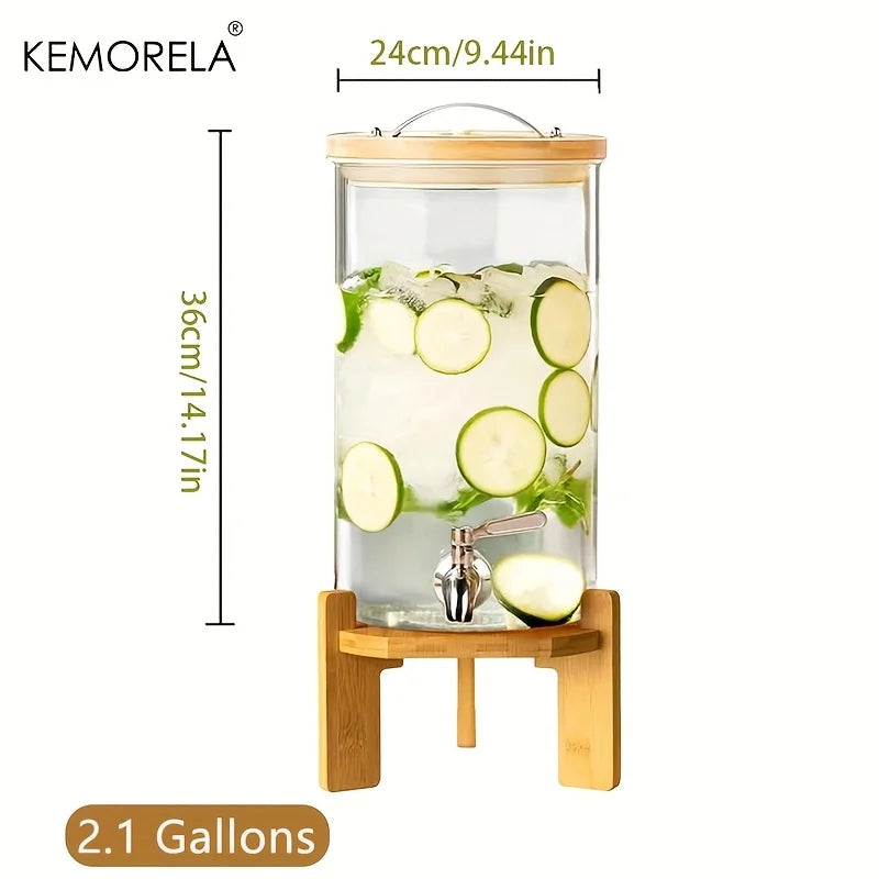 Distributeur de Boissons en Verre et Bois