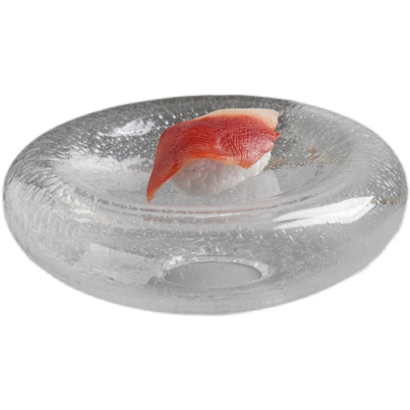 Plato de postre de doble acristalamiento estilo francés para comida occidental, plato de ensalada, postre o plato frío para restaurantes de alta gama, vajilla de cocina
