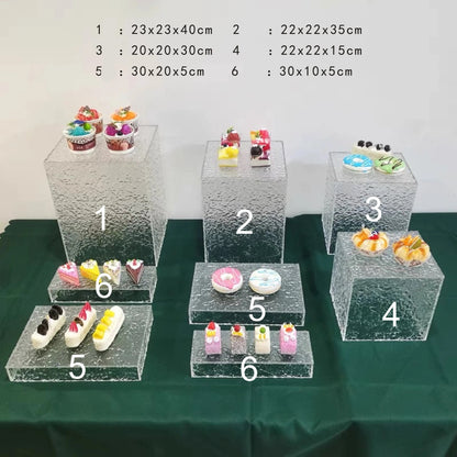 Présentoir Buffet Acrylique Ondulé Set 8 Pièces
