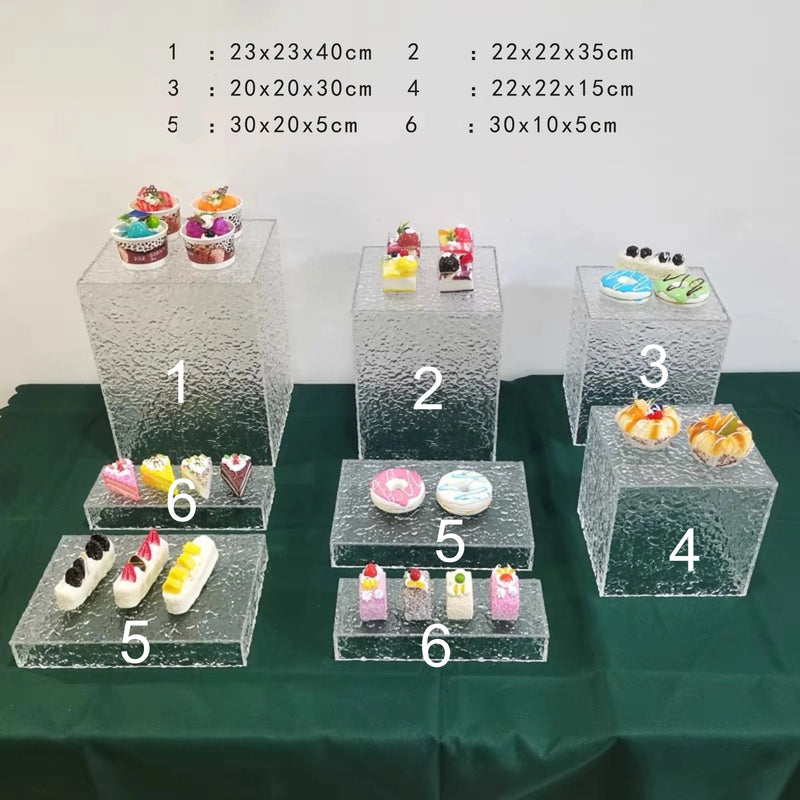 Présentoir Buffet Acrylique Ondulé Set 8 Pièces – accessoire buffet traiteur événement