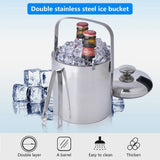 Seau à Glace Inox Isotherme Couvercle