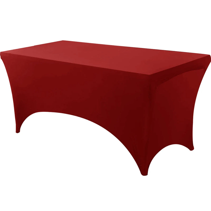 Mantel de licra ajustado, lavable y resistente a las arrugas, funda elástica rectangular para mesas de patio, ideal para eventos, bodas y fiestas