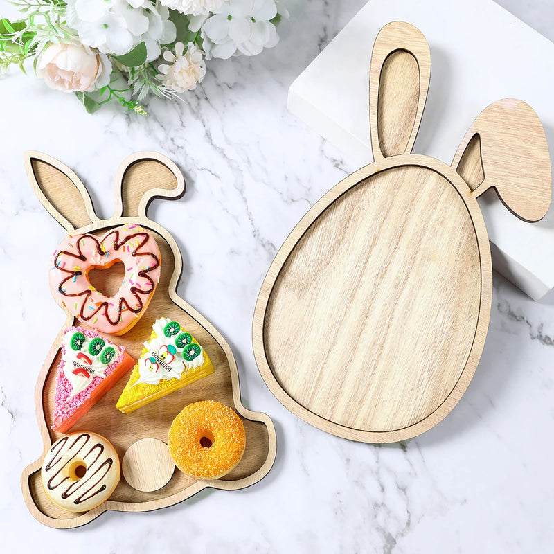 Plateau Bois Lapin Pâques