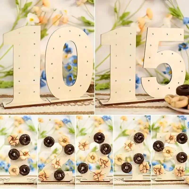 Présentoir Donut en Bois Numéroté