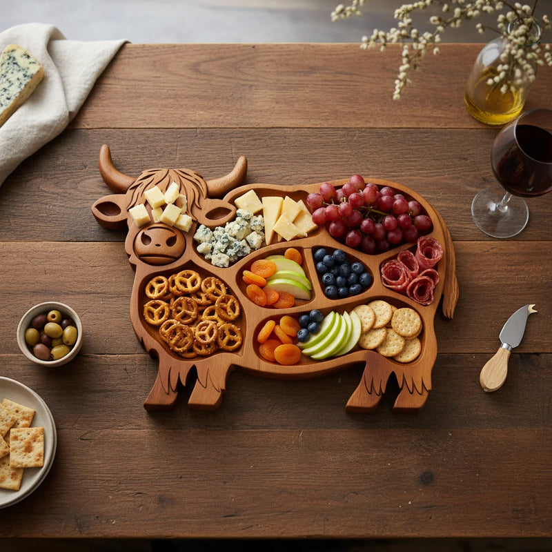 Planche à Charcuterie Vache en Bois