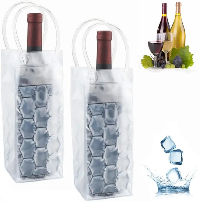 Bolsa enfriadora de gel transparente para vino, enfriador de botellas para vino tinto, blanco, champán o espumoso