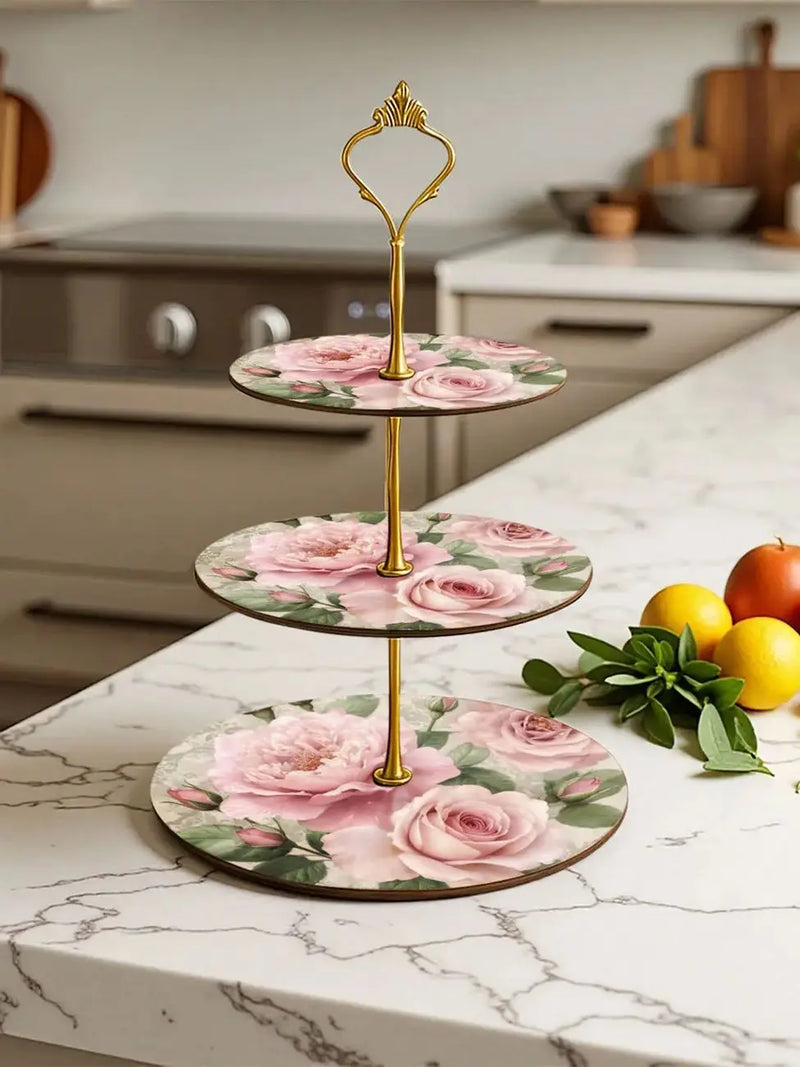 Présentoir Gâteau Bois 3 Étages