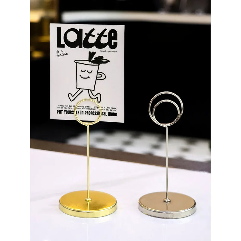 2 soportes para números de mesa, tarjeteros, soportes para tarjetas, clips para menús y portafotos