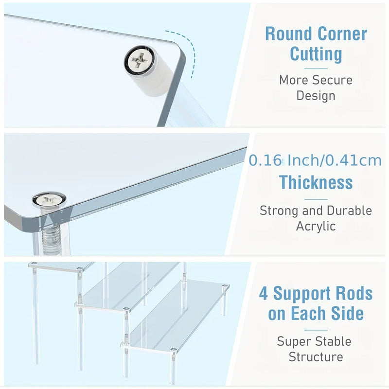 Présentoir Acrylique Trapézoïdal Multi-Niveaux – art de la table réception raffinée