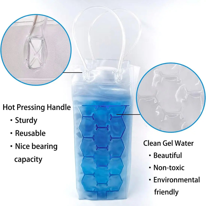 Bolsa enfriadora de gel transparente para vino, enfriador de botellas para vino tinto, blanco, champán o espumoso